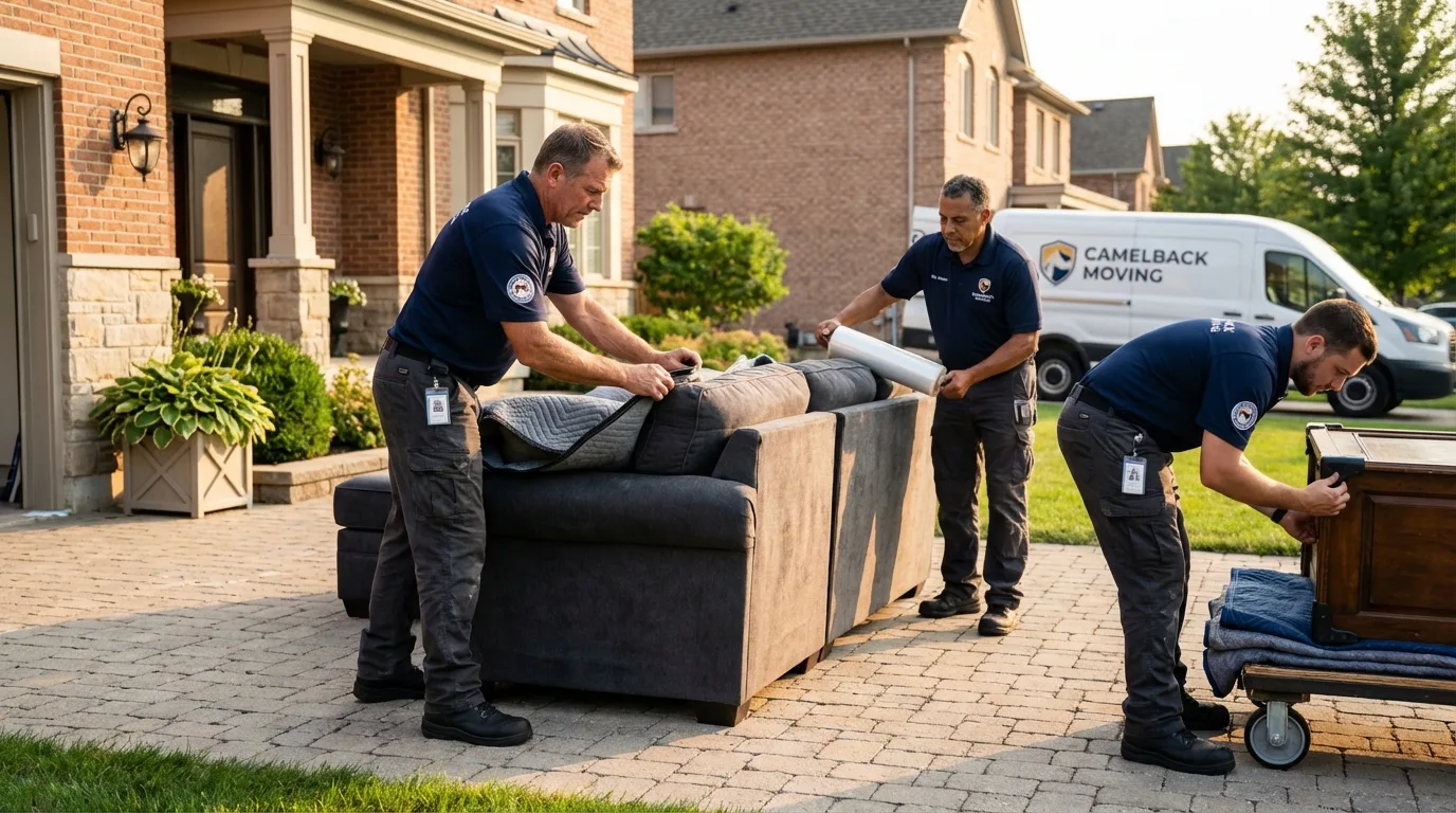 Large estate moving crew wrapping furniture in Watonga, OK