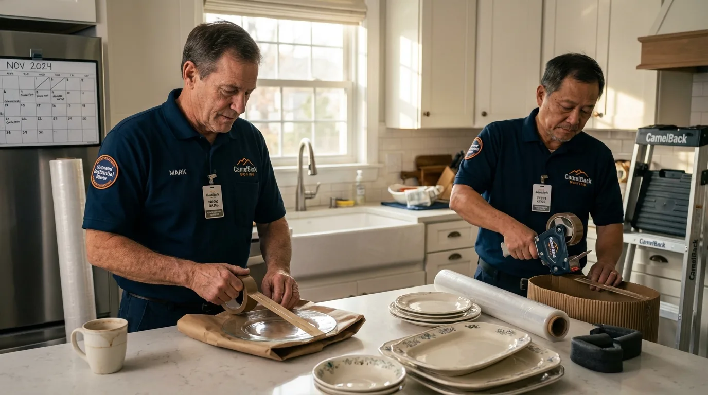 Professional crew packing kitchen dishware in Watonga, OK